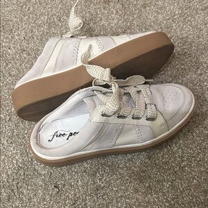 Free People Women's Cream Sneaker Slip Ons